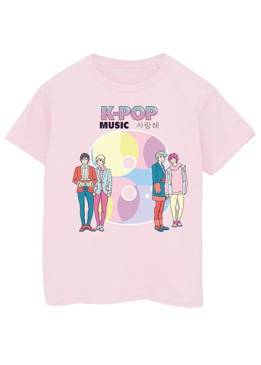 Ada & Ted K-Pop Music Birthday 8 Girls Pink Graphic T-Shirt (7-11 Years) - 9-11 Yrs Image 1