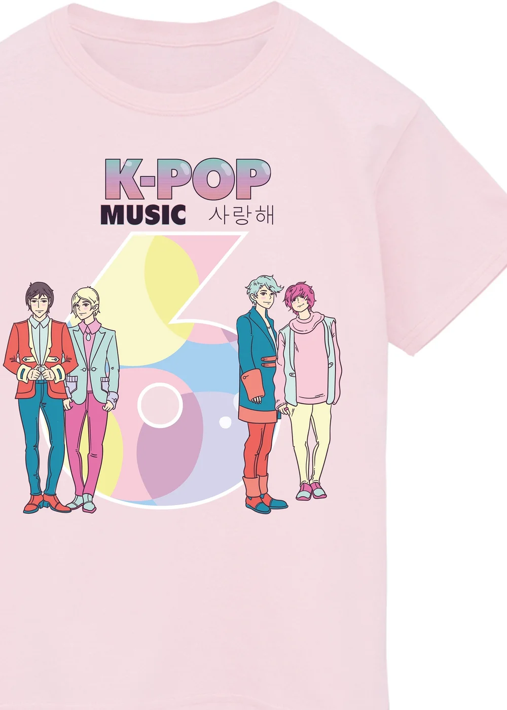 Ada & Ted K-Pop Music Birthday 6 Girls Pink Graphic T-Shirt (5-8 Years) - 7-8 Yrs Image 2