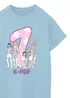 Ada & Ted K-Pop Birthday 7 Girls Baby Blue Graphic T-Shirt (5-8 Years) - 7-8 Yrs Image 2