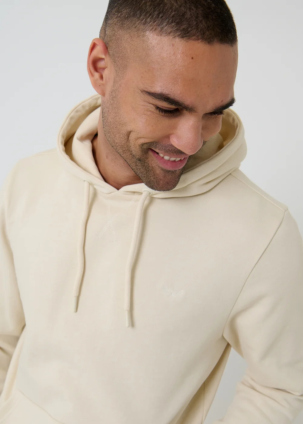 Threadbare Beige Cotton Blend Pullover Hoody - S Image 4