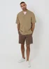 Threadbare Beige Linen Blend Revere Collar Short Sleeve Shirt - M Image 3