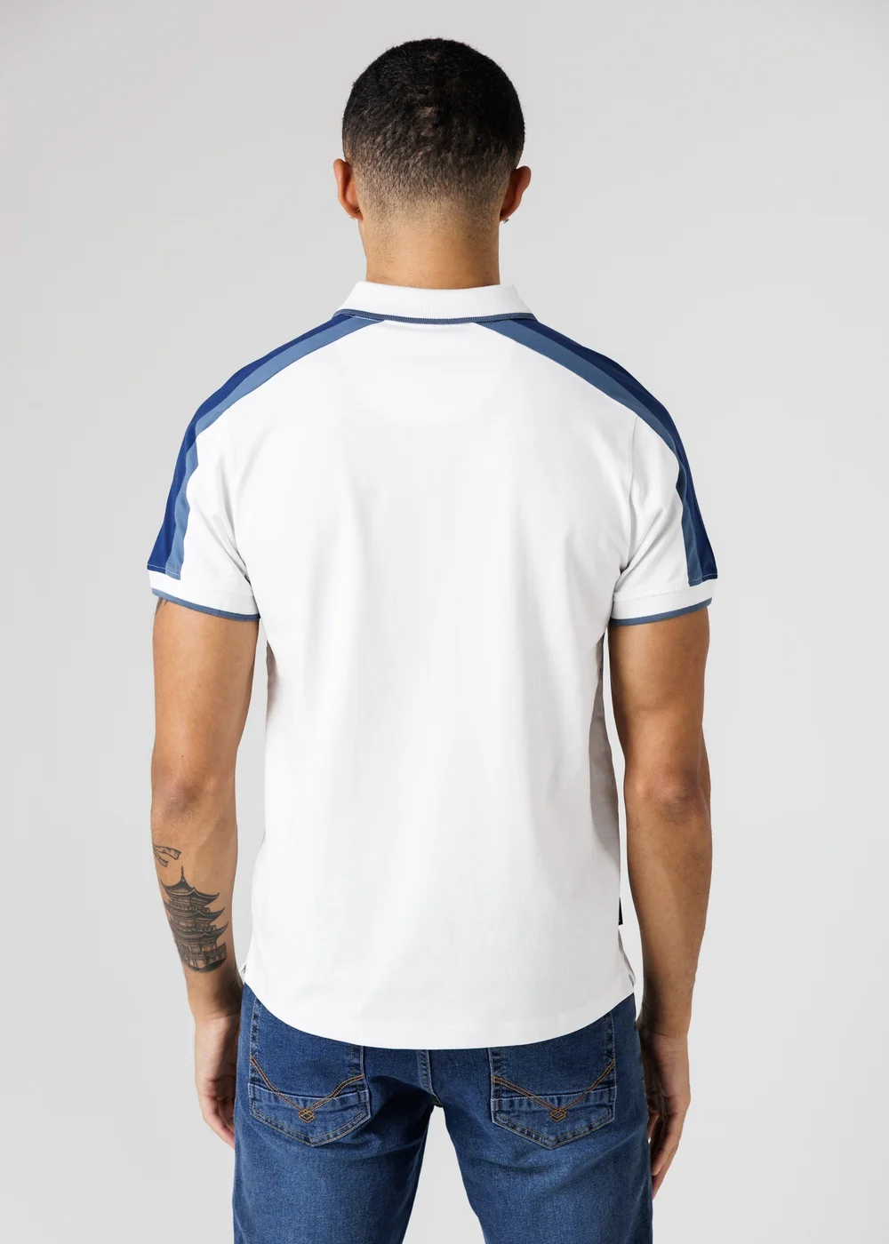 Firetrap White Regular Fit Cotton Jersey Button Polo - XL Image 3