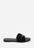 Where's That From Mariva Cross Over Buckle Black Suede Slide On Sandal - 8 Image 1