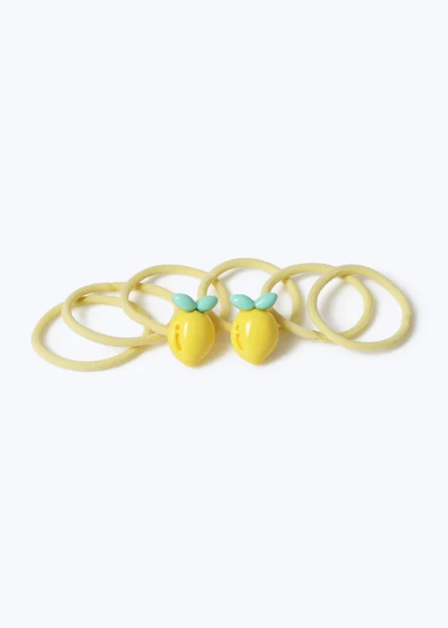 Muse 6 Pack Yellow Lemon Hair Bobbles - One Size Image 2