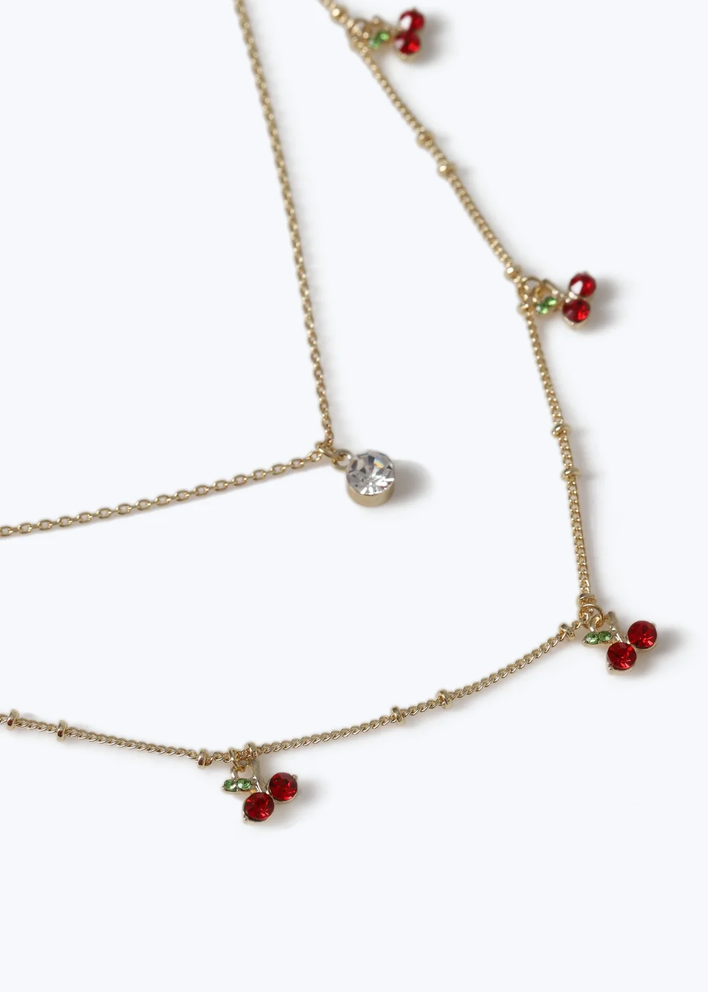 Muse Gold Cherry Charm Multi Row Necklace - One Size Image 1