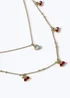 Muse Gold Cherry Charm Multi Row Necklace - One Size Image 1