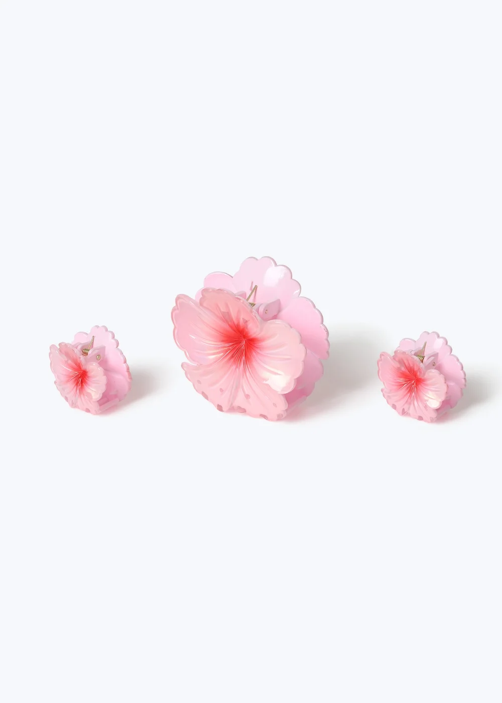 Muse 3 Pack Pearlescent Flower Claw Clips - One Size Image 2
