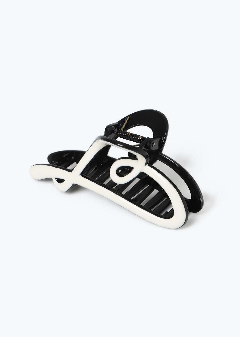 Muse Cream & Black Heart Claw Clip - One Size Image 2