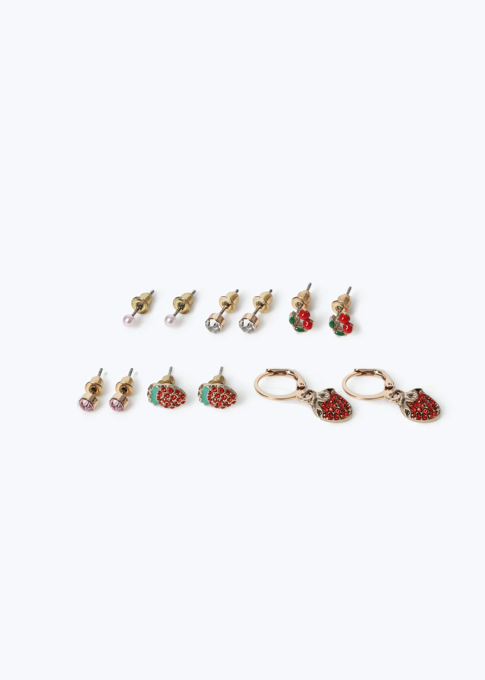 Muse Fruit Enamel 6pk Earrings Gold - One Size Image 1
