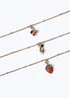 Muse 3 Pack Fruit Anklet Pack Gold - One Size Image 1