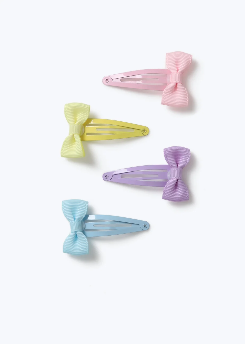 4 Pack Flitzy Multicoloured Bow Clips - One Size Image 1