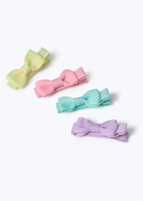 4 Pack Flitzy Pastel Bow Slide Clips - One Size Image 2
