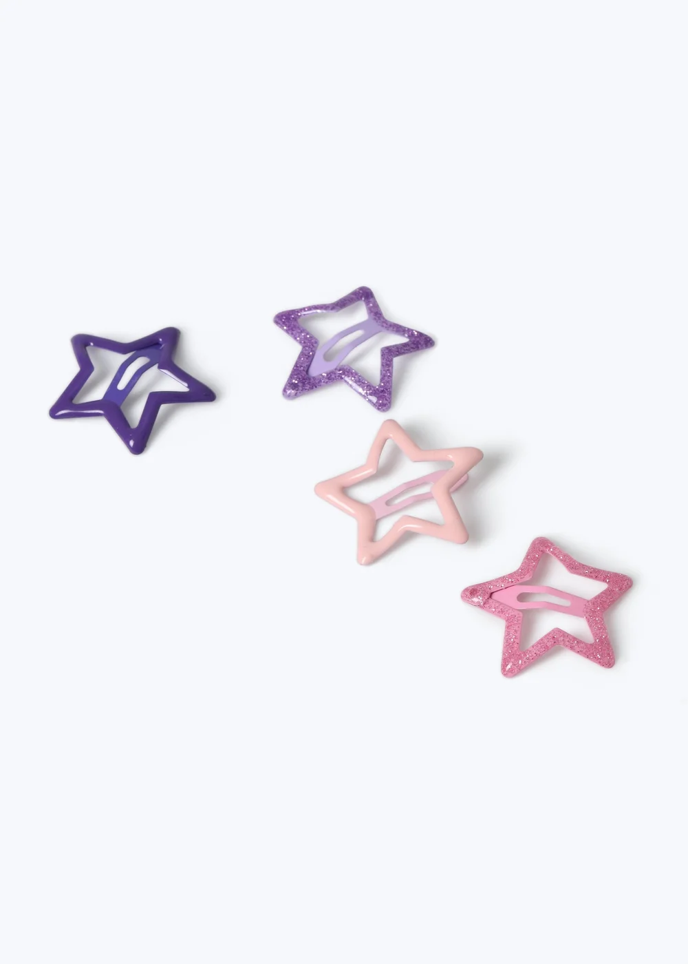 4 Pack Flitzy Multicoloured Star Clips - One Size Image 1