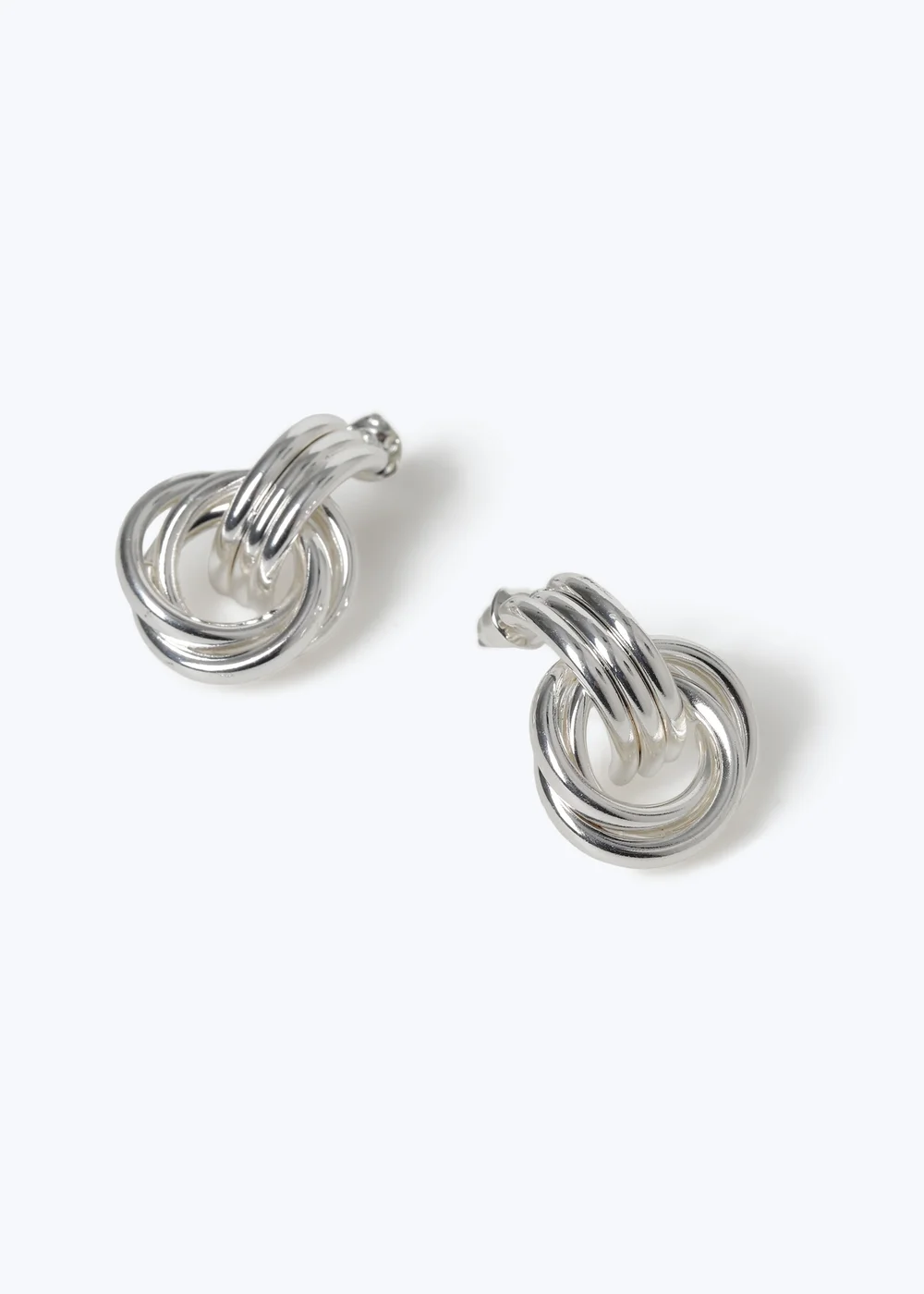Muse Silver Mini Door Knocker Earrings - One Size Image 1