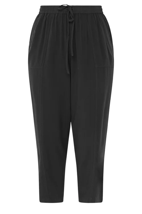 Yours Curve Black Chambray Barrel Trousers - 16 Image 5