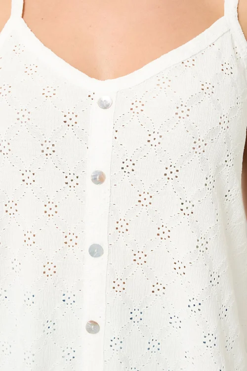 Yours Curve White Broderie Anglaise Vest Top - 18 Image 4