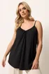 Yours Curve Black Gathered Swing Cami Top - 22-24 Image 1