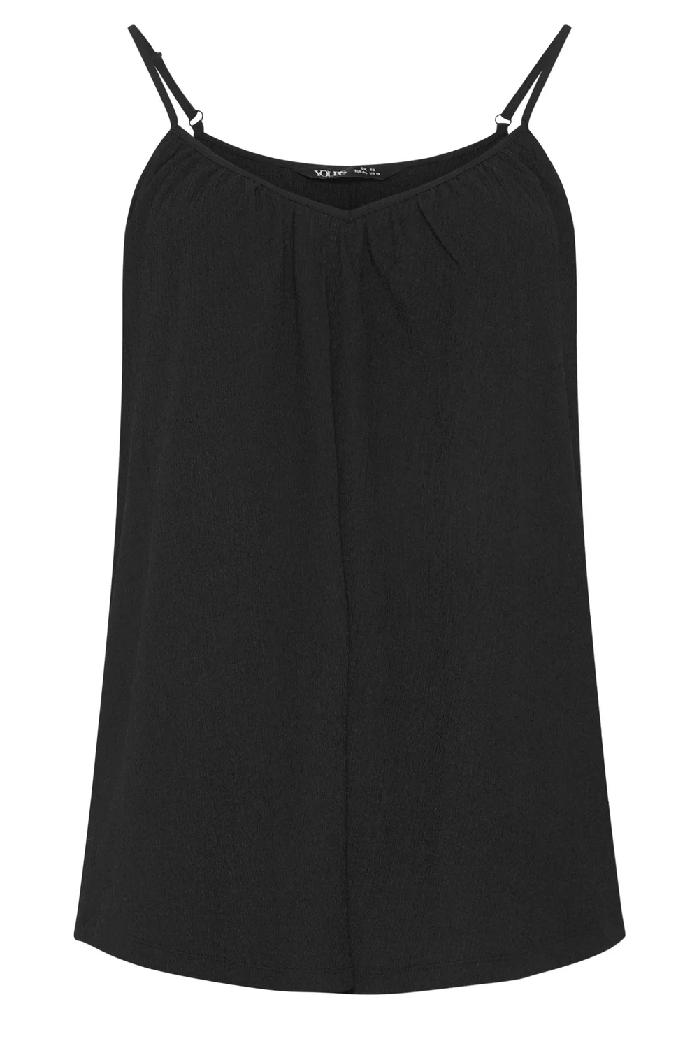 Yours Curve Black Gathered Swing Cami Top - 22-24 Image 5