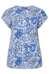 Yours Curve Blue Mosaic Print T-Shirt - 26-28 Image 5