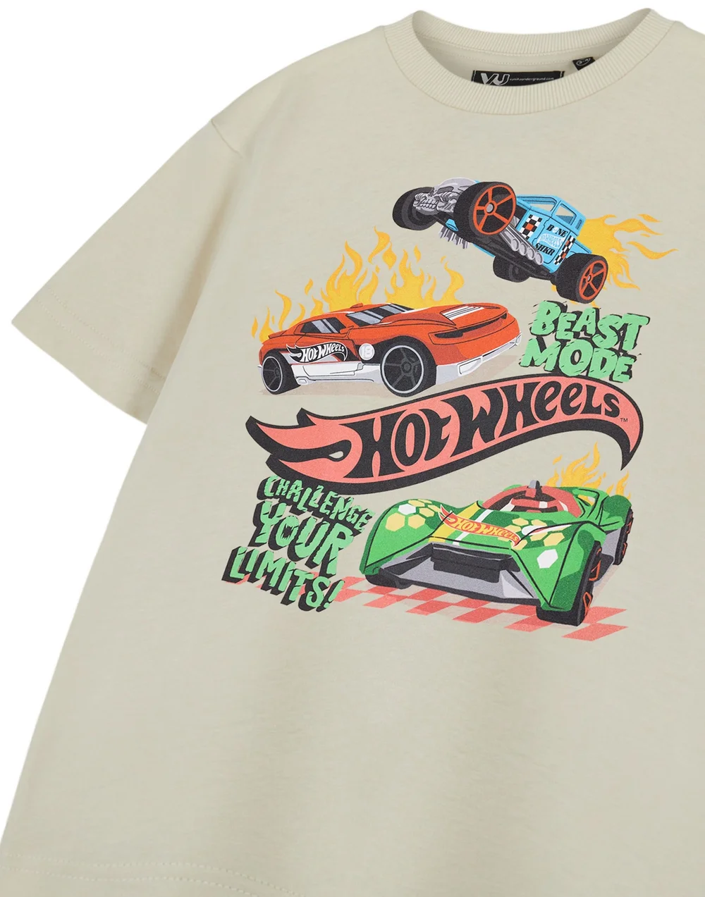 Vanilla Underground Hot Wheels Boys Beige Beast Mode Short Sleeved T-Shirt (3-12 Years) - 7-8 Yrs Image 5