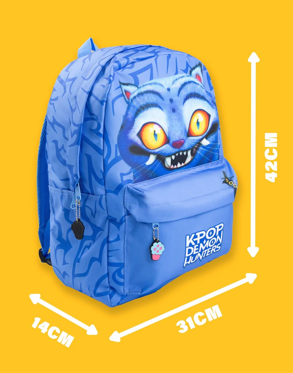 Vanilla Underground K-Pop Demon Hunters Unisex Kids Blue Derpy Tiger Backpack (One Size) - One Size Image 3