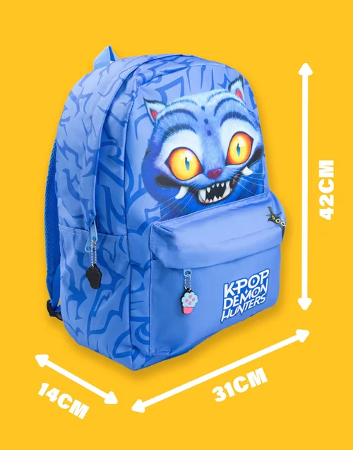 Vanilla Underground K-Pop Demon Hunters Unisex Kids Blue Derpy Tiger Backpack (One Size) - One Size Image 3