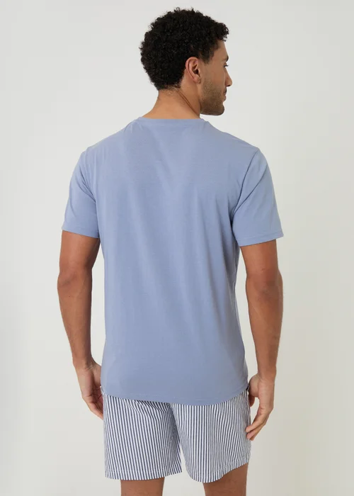 Threadbare Blue Stripe Short Pyjama Set - 2XL Image 2