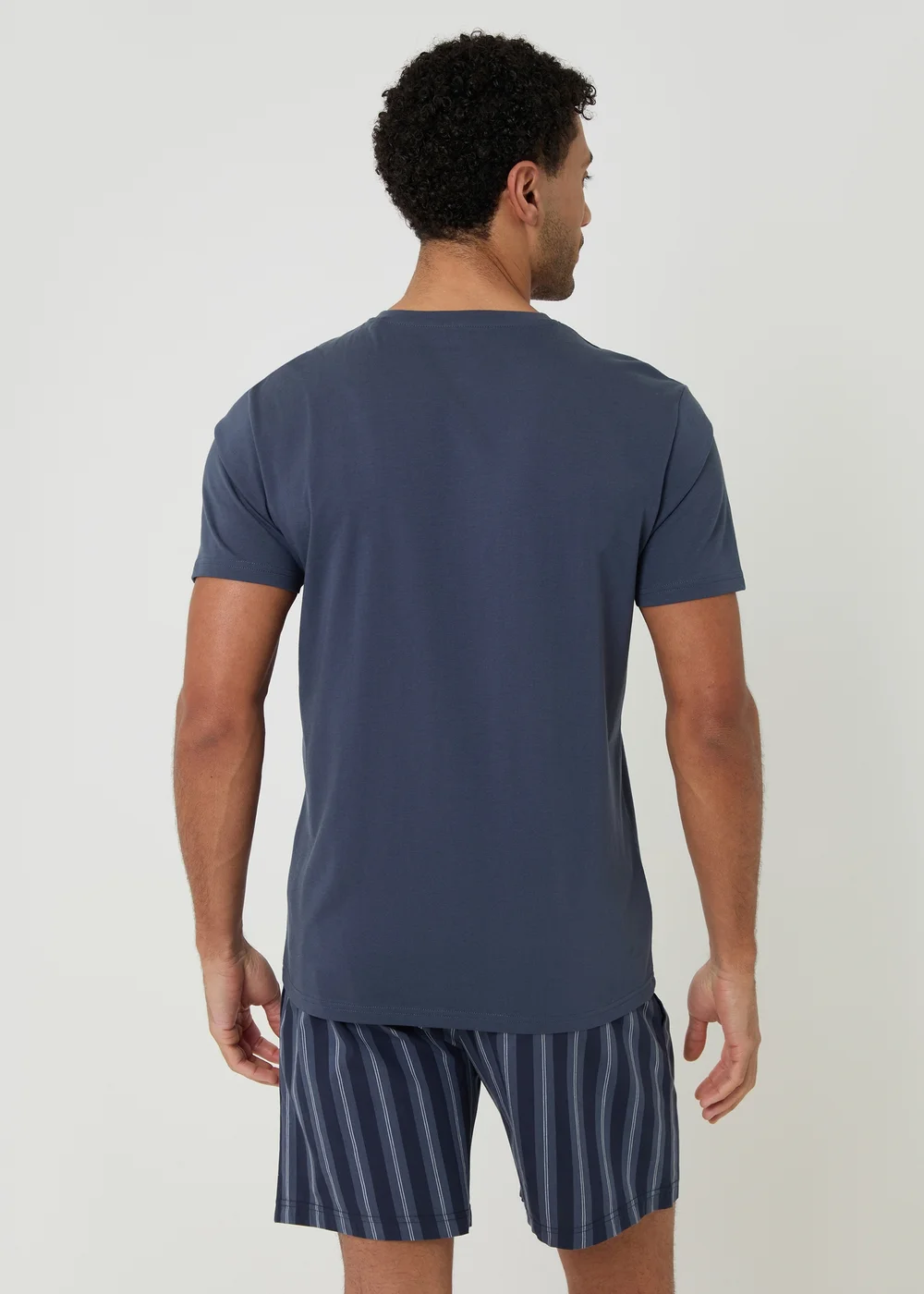 Threadbare Blue Stripe Grandad Pyjama Set - S Image 2