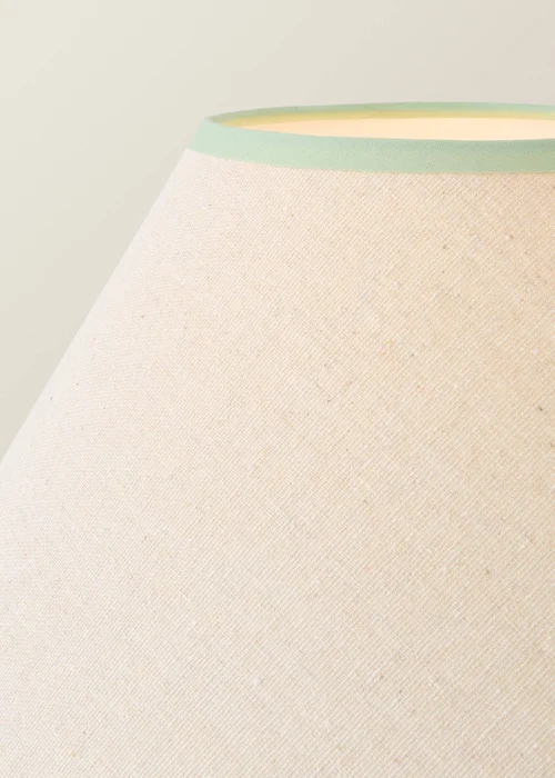 ValueLights Bobble Cream Floor Lamp with Green Trim Scallop Shade - One Size Image 3