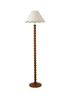 ValueLights Bobble Walnut Floor Lamp with Green Trim Scallop Shade - One Size Image 4