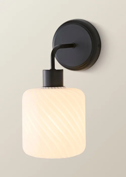 ValueLights Emery Frosted Swirl Matte Black Wall Light - One Size Image 3