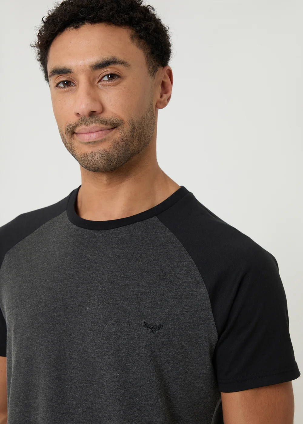 Threadbare Black Raglan Short Sleeve Top & Shorts Lounge Set - S Image 4