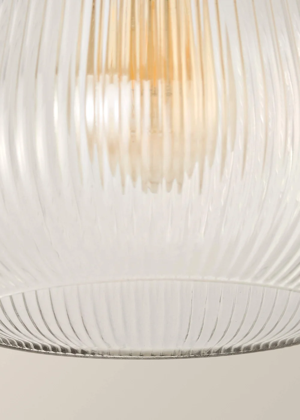 ValueLights Delora Ribbed Glass Bell Pendant Shade - One Size Image 6