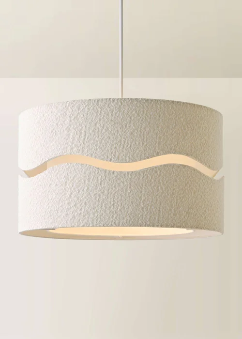 ValueLights Livie Extra Large Wave Boucle Shade (50cm) - One Size Image 3