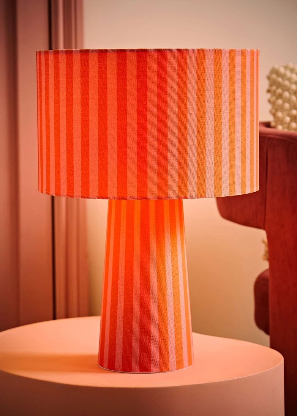 ValueLights Thorley Orange Stripe Table Lamp - One Size Image 2