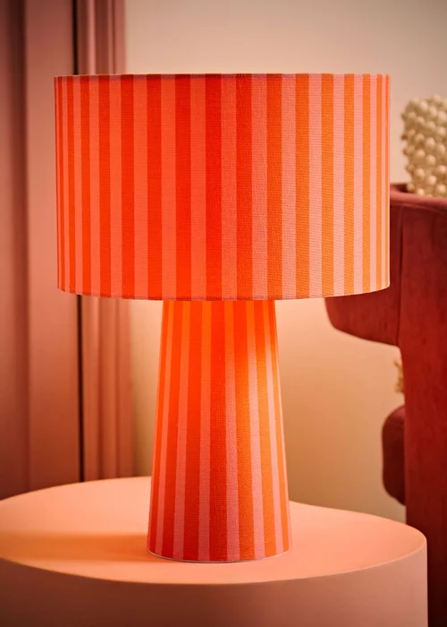 ValueLights Thorley Orange Stripe Table Lamp - One Size Image 2
