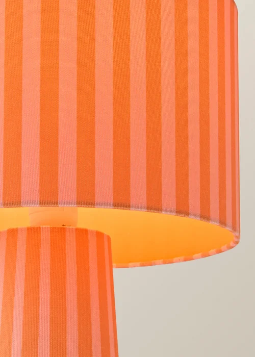 ValueLights Thorley Orange Stripe Table Lamp - One Size Image 4