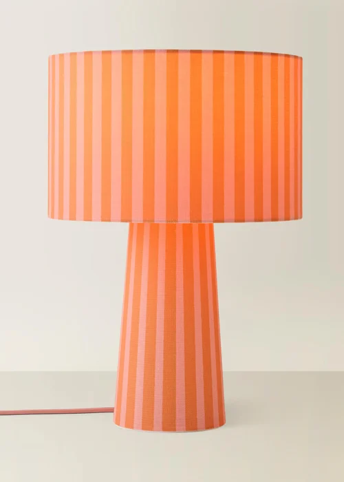 ValueLights Thorley Orange Stripe Table Lamp - One Size Image 3