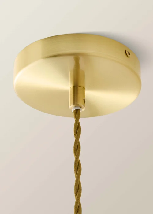ValueLights Delora Brushed Gold Ribbed Glass Ceiling Light - One Size Image 6