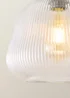 ValueLights Delora Brushed Gold Ribbed Glass Ceiling Light - One Size Image 4