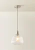 ValueLights Delora Brushed Chrome Ribbed Glass Ceiling Light - One Size Image 3