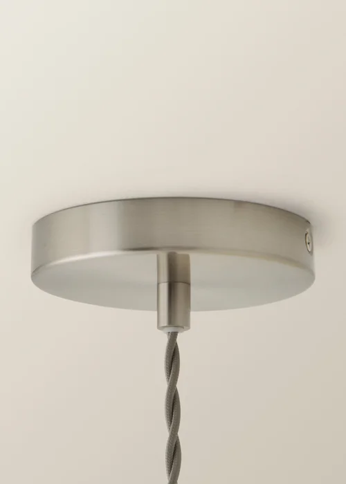 ValueLights Delora Brushed Chrome Ribbed Glass Ceiling Light - One Size Image 4