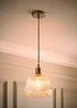 ValueLights Delora Brushed Chrome Ribbed Glass Ceiling Light - One Size Image 2