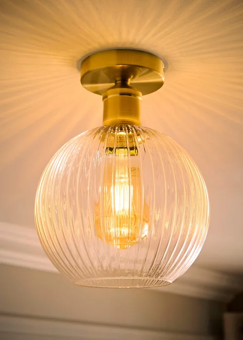 ValueLights Maddison Brushed Gold Flush Ceiling Light - One Size Image 2