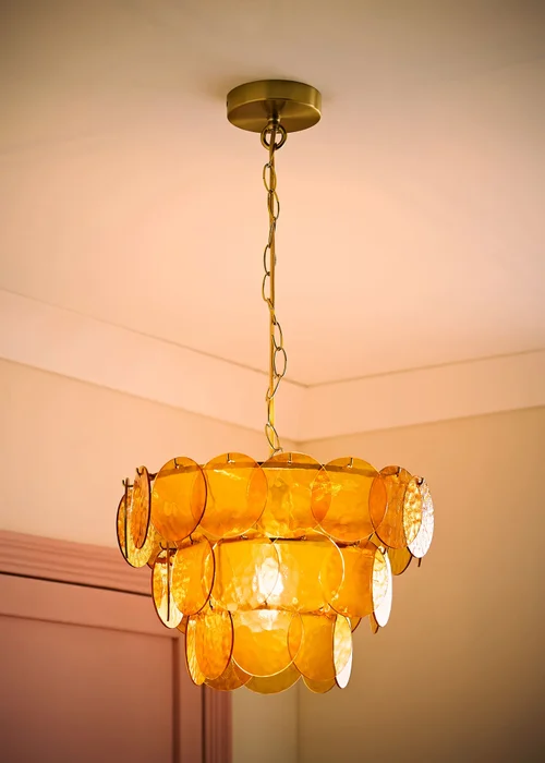 ValueLights Juliette Orange 3 Tier Disc Chandelier Ceiling Light - One Size Image 2