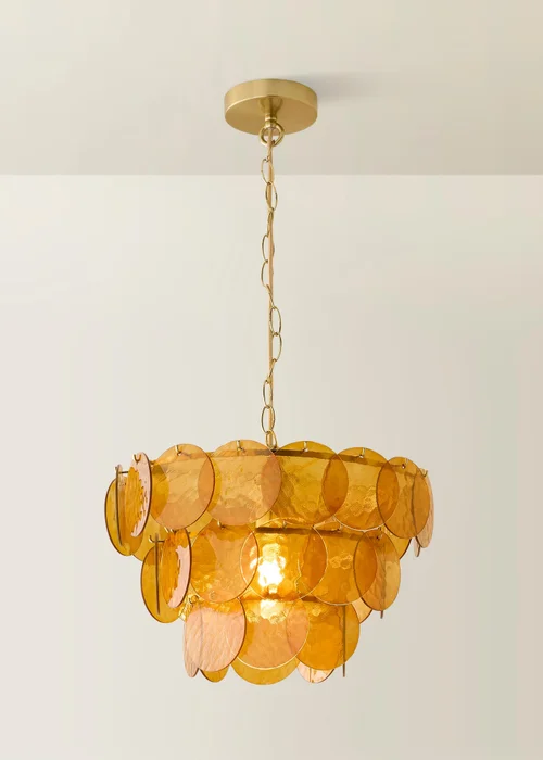 ValueLights Juliette Orange 3 Tier Disc Chandelier Ceiling Light - One Size Image 3