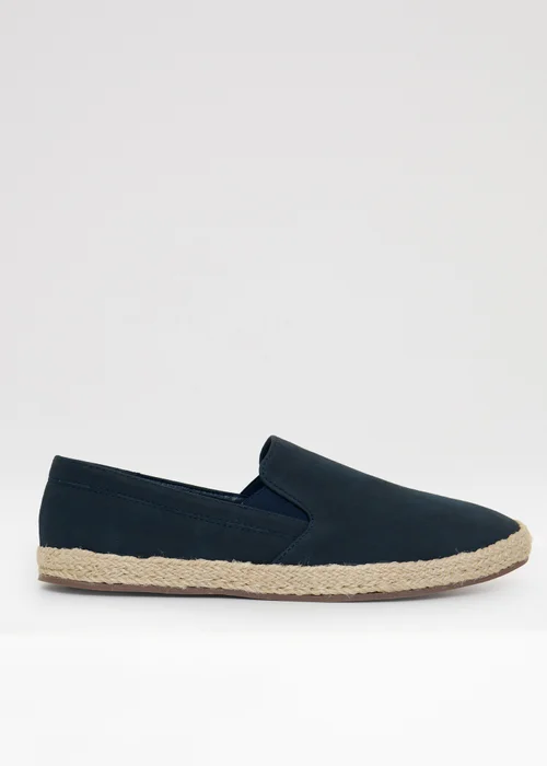 Threadbare Navy Faux Suede Slip On Espadrilles - 7 Image 1