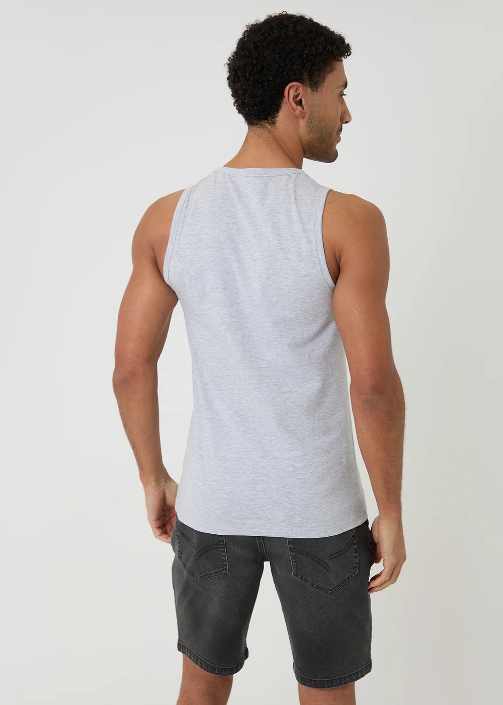 Threadbare Multi 3-Pack Cotton Crew Neck Vests - M Image 3