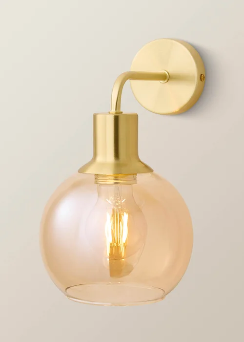 ValueLights Bellamy Brushed Gold Wired Wall Light - One Size Image 3