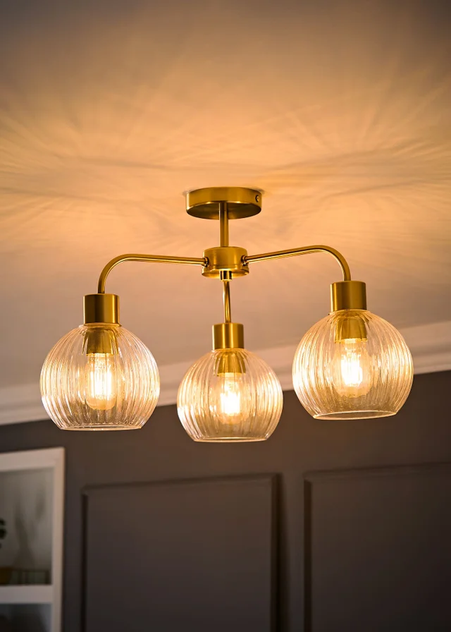 ValueLights Maddison Brushed Gold Multi Arm Ceiling Light
